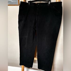 Lee Comfort Black Dress Pants 22W Petite Straight Leg Work Office